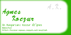 agnes koczur business card